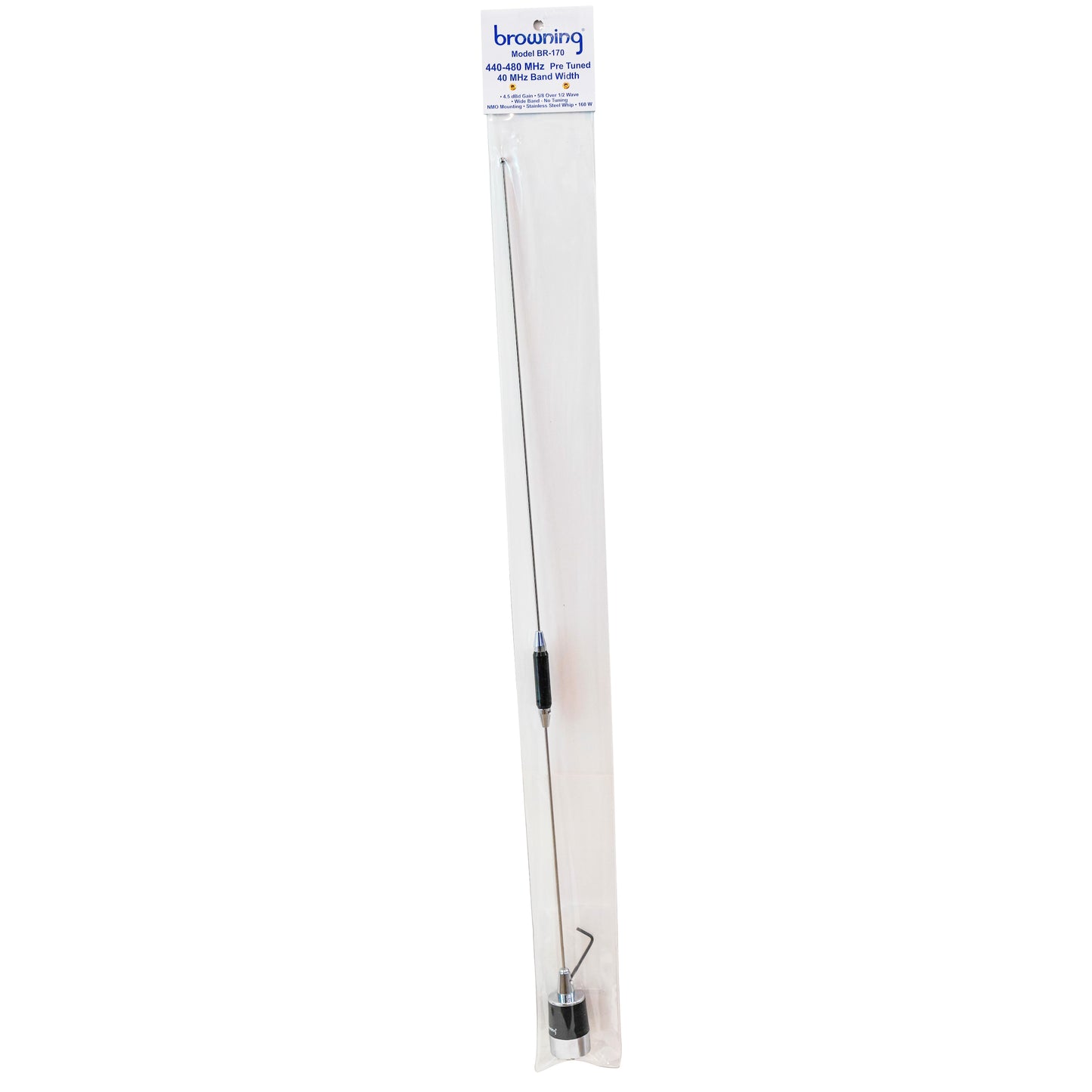 Browning BR-170 440 MHz to 480 MHz Wide Band UHF NMO Mount Mobile Antenna